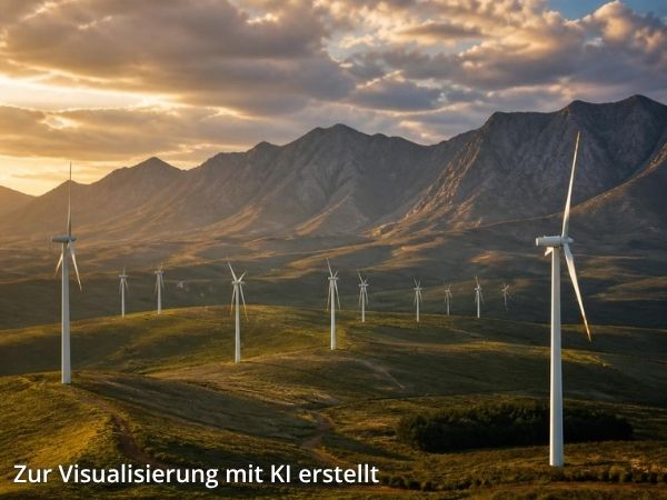 Windenergie in Südafrika | KI generiert zur Visualisierung